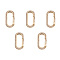 Brass Micro Pave Clear Cubic Zirconia Spring Gate Rings, Oval Rings, Golden, 6 Gauge, 28x15x4mm, Inner Diameter: 22.5x9mm
