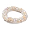 Crochet Glass Beads Braided Stretch Bracelet, Nepel Boho Style Bracelet, PapayaWhip, Inner Diameter: 1-3/4 inch(4.5cm)
