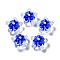 Handmade Lampwork Beads, with Enamel, Star with Flower, Medium Blue, 20~20.5x21~21.5x11.5~12mm, Hole: 1.6mm