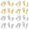 16Pcs 8 Style Alloy Clip-on Earring Findings, with Horizontal Loops, Heart & Flat Round & Oval & Rhombus, Platinum & Golden, 12.5~16x6~11x9~9.5mm, Hole: 1~1.5mm, 2Pcs/style