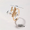 Geometric Pearl & Brass Letter H Open Cuff Ring: Elegant, Delicate, and Versatile Fashion Accessory, Golden, Inner Diameter: 17mm