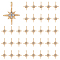 50Pcs Alloy Rhinestone Pendants, Star Charms, Light Gold, 22x16x4mm, Hole: 2mm