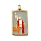 Tarot 304 Stainless Steel Enamel Pendants, Real 18K Gold Plated, Ion Plating(IP), Human, 37.5x22x2mm, Hole: 6x3.5mm