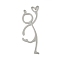 304 Stainless Steel Pendants, Finger Heart Human, Stainless Steel Color, 49.5x21.5x1.5mm, Hole: 1.5mm