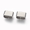 Non-Tarnish 201 Stainless Steel Slide Charms, Rectangle, Stainless Steel Color, 6x10x5.5mm, Hole: 4x8.5mm