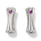 Brass Micro Pave Cubic Zirconia, Tube Beads, Cadmium Free & Nickel Free & Lead Free, Platinum, Violet, 10.5x3.5mm, Hole: 0.8mm