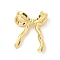 Brass Connector Charms, Textured Bowknot Links, Golden, 28x23x6mm, Hole: 0.8mm
