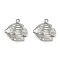Ocean 304 Stainless Steel Pendants, Anti-Tarnish, Fish, 18x17.5x6mm, Hole: 1.2mm