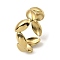 304 Stainless Steel Open Cuff Rings, Oval, Real 18K Gold Plated, US Size 8(18.1mm)