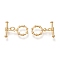 Brass Toggle Clasps, Long-Lasting Plated, Ring & Bar, Real 18K Gold Plated, Ring: 16x12.5x2.5mm, Hole: 1.8mm, Bar: 19x7x3.5mm, Hole: 1.8mm