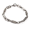 Tarnish Resistant Vacuum Plating 201 Stainless Steel 8 Link Chain Bracelets, with 304 Stainless Steel Clasps, Stainless Steel Color, 8-7/8 inch(22.6cm)