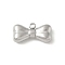 304 Stainless Steel Pendants, Bowknot Charm, Stainless Steel Color, 9x17x4mm, Hole: 2mm
