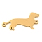 304 Stainless Steel Connector Charms, Laser Cut, Dog Links, Real 18K Gold Plated, 11x22x1mm, Hole: 1.2mm