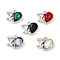 Alloy Pendants, Heart, with Rhinestone & Glass, Rack Plating, Lead Free & Cadmium Free & Nickel Free, Faceted, Platinum, 13.5x17x5mm, Hole: 1.6mm