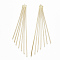 Brass Big Chain Tassel Pendants, Real 18K Gold Plated, 103x8x4mm, Hole: 1.4mm