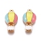 Alloy Enamel Pendants, Hot Air Balloon, Golden, Colorful, 17.5x9.5x5.5mm, Hole: 1.2mm