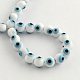 Круглый ручной сглаза Lampwork бисер пряди X-LAMP-R114-8mm-07-2