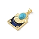 Синтетические бирюзовые подвески KK-U047-20G-02-2