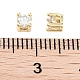 Микро из латуни с одинарными прозрачными бусинами из циркония KK-C051-30G-3