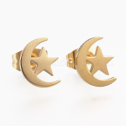 Серьги-гвоздики из нержавеющей стали 304 EJEW-H350-27G