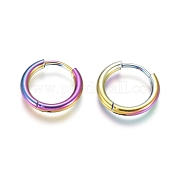 Серьги-кольца Huggie Hoop из нержавеющей стали 304 с ионным покрытием (IP) EJEW-F111A-14mm-Y