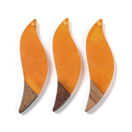 Большие подвески из смолы и дерева WOOD-F015-18E-1