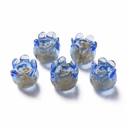 Ручная работа золотой фольги Lampwork бисер FOIL-T004-04C-1