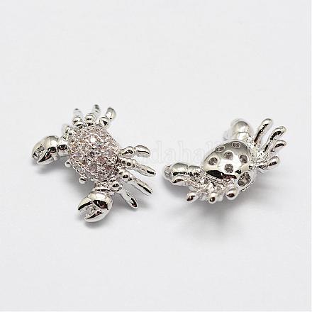 Латунные микро проложить класса AAA кубического циркония бусы ZIRC-P026-06P-NR-1