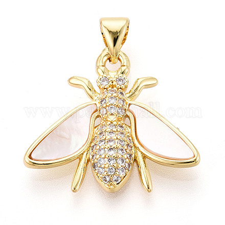 Латунные микропаве прозрачные подвески с фианитом KK-N268-28G-1