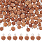 120Pcs Undyed Natural Rudraksha Charms, with Platinum Tone Iron Loops, Round, Saddle Brown, 12~13x8mm, Hole: 1.5~2mm