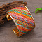 Colorful Iron Rhinestone Pattern Wide Cuff Bangles for Women, Light Gold, Stripe, Inner Diameter: 2-1/2 inch(6.2cm), 48mm