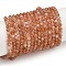 Natural Gold Sunstone Beads Strands, Faceted, Round, 4mm, Hole: 0.7mm, about 95pcs/strand, 14.96''(38cm)