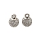 Rack Plating Brass Micro Pave Cubic Zirconia Charms, Long-Lasting Plated, Lead Free & Cadmium Free, Round, Platinum, 8.5x6mm, Hole: 1.2mm