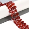 Natural Carnelian(Dyed & Heated) Beads Strands, with Seed Beads, Faceted Hexagonal Cut, Flat Round, 10~11x5~6mm, Hole: 1mm, about 30~31pcs/strand, 14.57~14.96 inch(37~38cm)