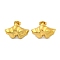 Leaf Ion Plating(IP) 304 Stainless Steel Stud Earrings, Real 18K Gold Plated, 13.5x21mm