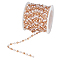 Brass & Resin Imitation Pearl Round Beaded Chains, with Cable Chains, with Card Paper, Soldered, Golden, 4x3mm, 3x2.5x0.5mm, about 16.40 Feet(5m)/Set