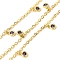 Brass Cubic Zirconia Cable Chains, with Flat Round Charms, Lead Free & Cadmium Free, Long-Lasting Plated, Rack Plating, Soldered, with Spool, Real 18K Gold Plated, Indigo, 9.5mm