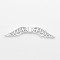 Tibetan Style Alloy Beads, Wing, Silver Color Plated, Lead Free and Cadmium Free, 51x14x4mm, Hole: 2mm, about 370pcs/1000g