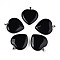 Natural Obsidian Pendants, with Stainless Steel Snap On Bails, Heart, Stainless Steel Color, 31x30x8mm, Hole: 5.5x2.5mm