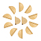 50Pcs Brass Pendants, DIY Accessories, Fan, Golden, 17.5x35x3.5mm, Hole: 2.5mm
