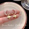 Vintage Heart Stainless Steel & Imitation Pearl Stud Dangle Earrings for Women
