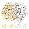 80Pcs 2 Colors 304 Stainless Steel Pendants, Laser Cut, Cow, Golden & Stainless Steel Color, 12.5x16x1mm, Hole: 1.2mm, 40pcs/color