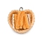Opaque Resin Pendants, Imitatrion Food, Fried Fough Stick, with Platinum Plated Iron Loops, PeachPuff, 25x24x14mm, Hole: 2mm