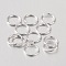 Anti-Tarnish Rhodium Plated 925 Sterling Silver Open Jump Rings, Round Rings, Platinum, 8x0.8mm