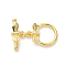 Brass Toggle Clasps, Cadmium Free & Nickel Free & Lead Free, Dragonfly, Real 18K Gold Plated, ring: 15.5x12x3.5mm, Hole: 1.6mm; bar: 7x16.5x4mm, hole: 1.6mm