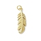 Brass Pendants, Feather, Lead Free & Cadmium Free, Long-Lasting Plated, Rack Plating, with Jump Ring, Real 18K Gold Plated, 27x8.5x2mm, Hole: 3.2mm
