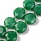 Dyed Natural White Jade Beads Strands, with Seed Beads, Faceted Hexagonal Cut, Flat Round, 11.5~12x5~5.5mm, Hole: 1.4mm, about 28pcs/strand, 15.51~15.55''(39.4~39.5cm)