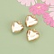 Three-Dimensional Heart Brass Pendants, Cadmium Free & Nickel Free & Lead Free, Real 18K Gold Plated, 21.5x20.5x10.5mm, Hole: 2.5mm