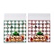 Christmas Theme Plastic Bakeware Bag, with Self-adhesive, for Chocolate, Candy, Cookies, Square, Tartan, 131~132x99~100x0.1mm, Inner Diameter: 99.5~100x99.5~100mm, 2 styles, 50pcs/style, 100pcs/bag