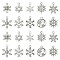60Pcs 10 Styles Tibetan Style Alloy Pendants, Lead Free & Cadmium Free, Snowflake, Antique Silver, 18~23x14.5~17x1~2.5mm, Hole: 1~2mm, 6pcs/style